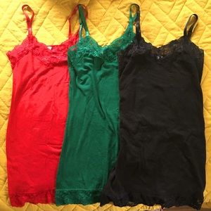 Set of 3: No Boundaries Lace Trim Camisoles